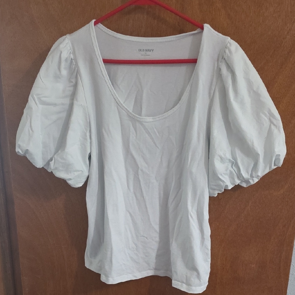 Old Navy White Puff Sleeve Top